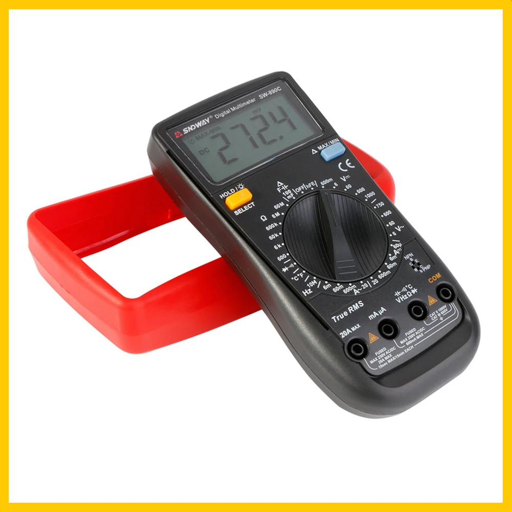 

SNDWAY Digital Multimeter resistance capacitance current ammeter voltmeter ohm frequency temperature tester SW-890C