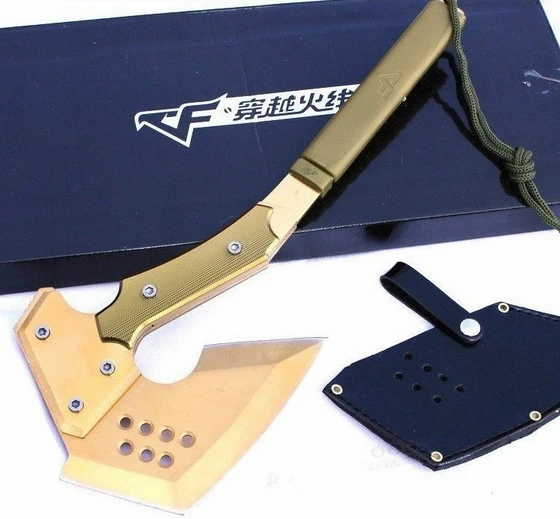 CF Gold Tomahawk, многофункциональный топор для кемпинга, военный топор, автомобиль для экстренного выживания, самообороны, ручные инструменты, ледяной топор
