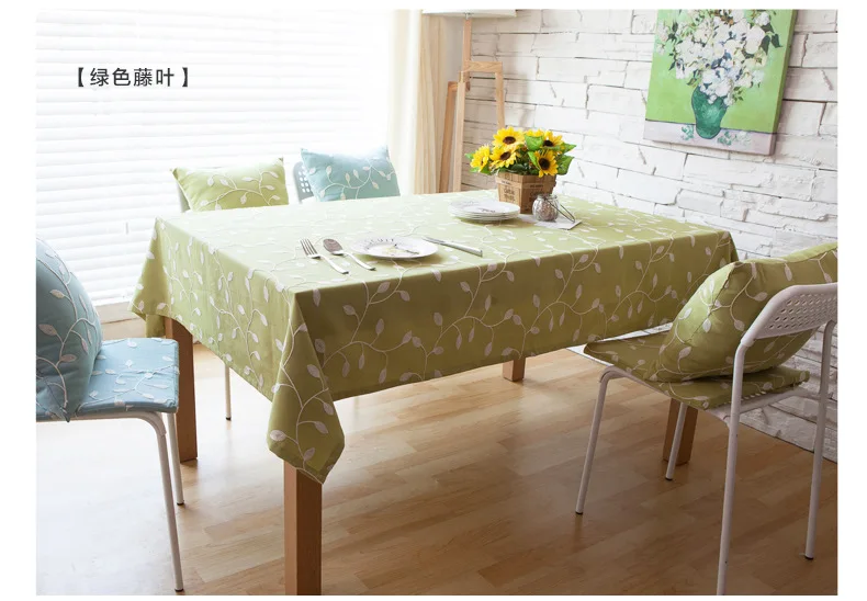 Green Blue White Table Cloth Decoration for Dining Table European Table Cover Rectangle Party Outdoor Washable Elegant Style