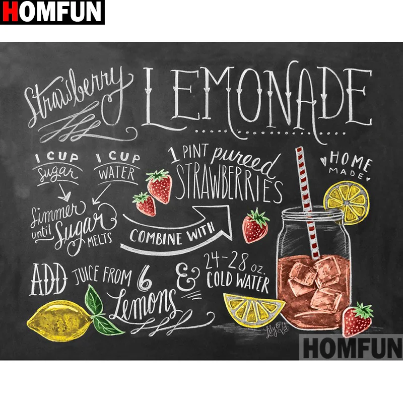 

Алмазная живопись HOMFUN «фруктовый сок», картина с полными квадратными/круглыми стразами 5D «сделай сам», вышивка крестиком, домашний декор, ...