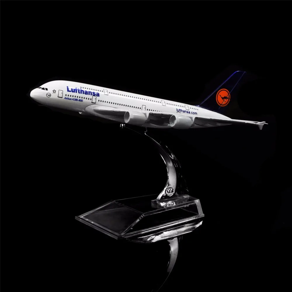 1:400 16 см Германия Lufthansa A380 металлическая модель самолета украшение офиса игрушка