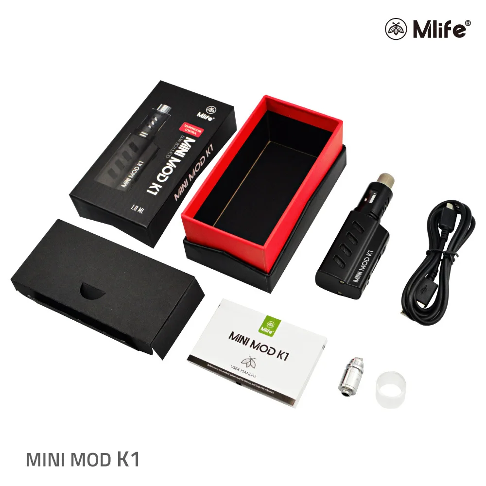 100% Оригинальные Mlife K1 50 Вт Vape Mod Kit электронная сигарета с 1200 мАч Батарея