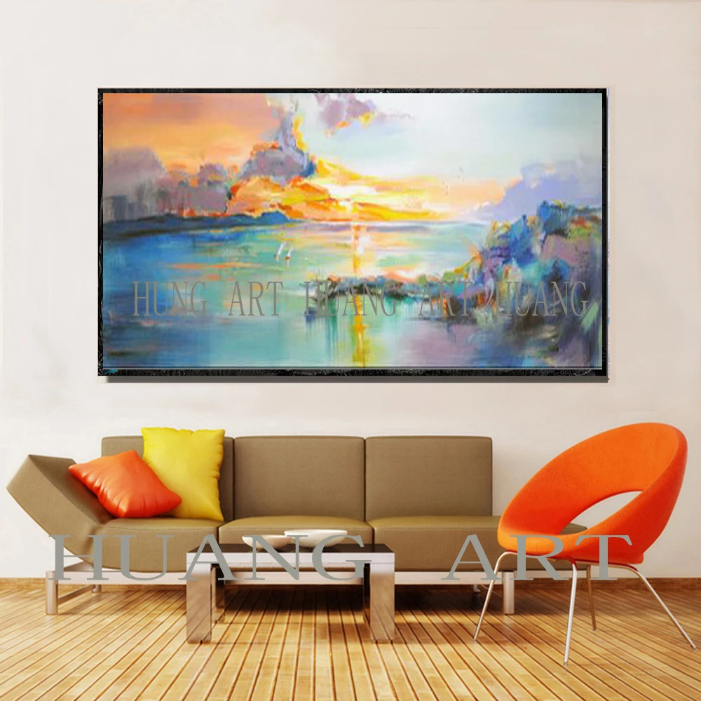

Painting Hand painted Red Modern Abstract Modern Wall Painting most beautiful art knife oil painting On Canvas Home Decoration