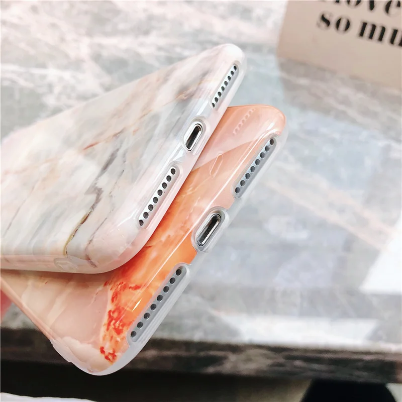 Винтажный Красный Мраморный чехол для iphone 7 xs max мягкий гранитный глянцевый с