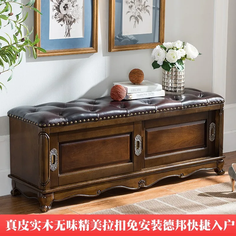 Американская обувь из цельного дерева скамейка обувной шкаф для хранения