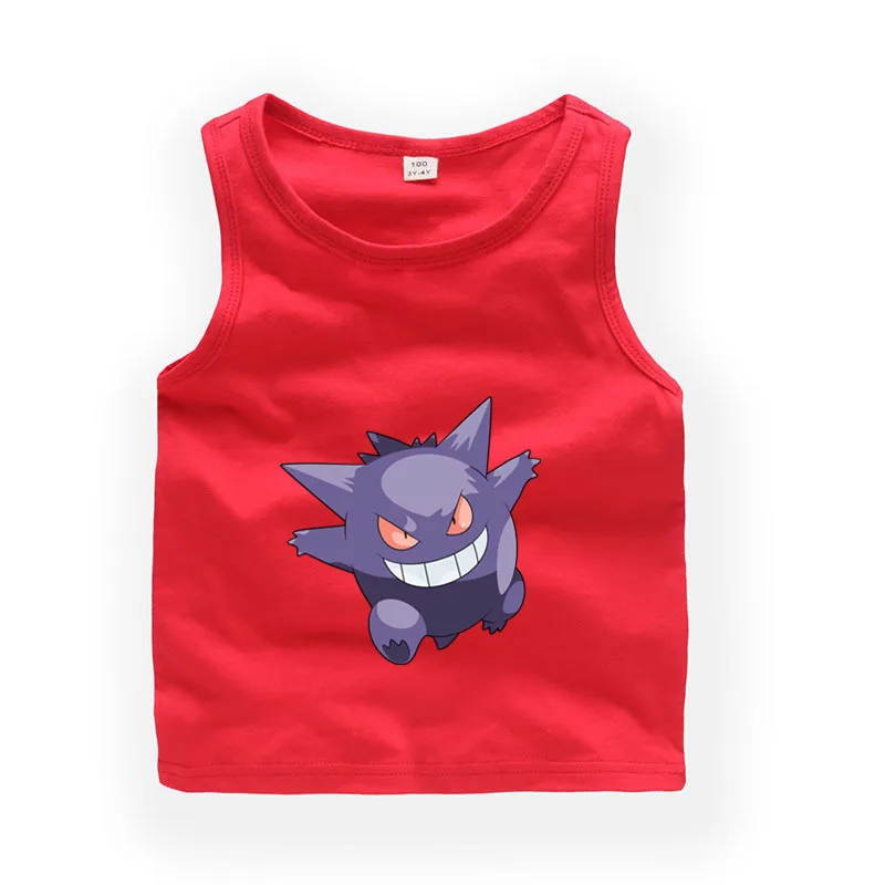 От 2 до 9 лет Детский мультфильм Gengar рукавов футболка для маленьких