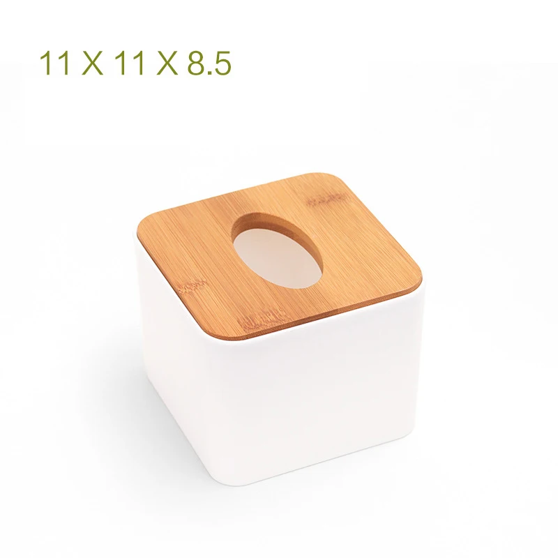 square BAISPO кухонная деревянная пластиковая коробка для салфеток, держатель для салфеток, чехол для хранения, органайзер для дома и офиса, декоративный деревянный диспенсер для бумаги - Цвет: square