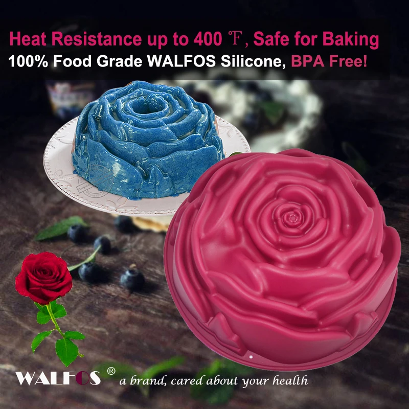 WALFOS Роза силиконовая форма для выпечки 9 дюймов мусс мороженого хлеба сковорода