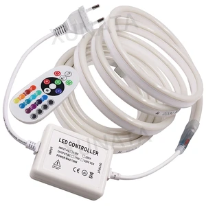 Гибкий светодиодный неоновый светильник 220 в 240 в 120 светодиодовм 2835 Водонепроницаемый светодиодный неоновый шнур наружная декоративная лента 1 м2 м3 м4 м5 м10 м15 м20 м25 м50 м