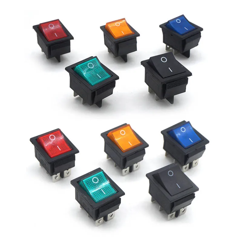 KCD4 фиксирующий клавишный выключатель питания I/O 4 контакта и 6 контактов