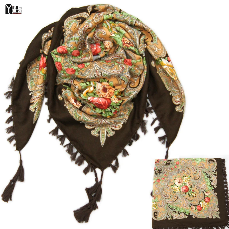 hot sale new fashion woman Scarf square scarves short tassel floral printed Women Wraps Winter lady shawls free shipping-03