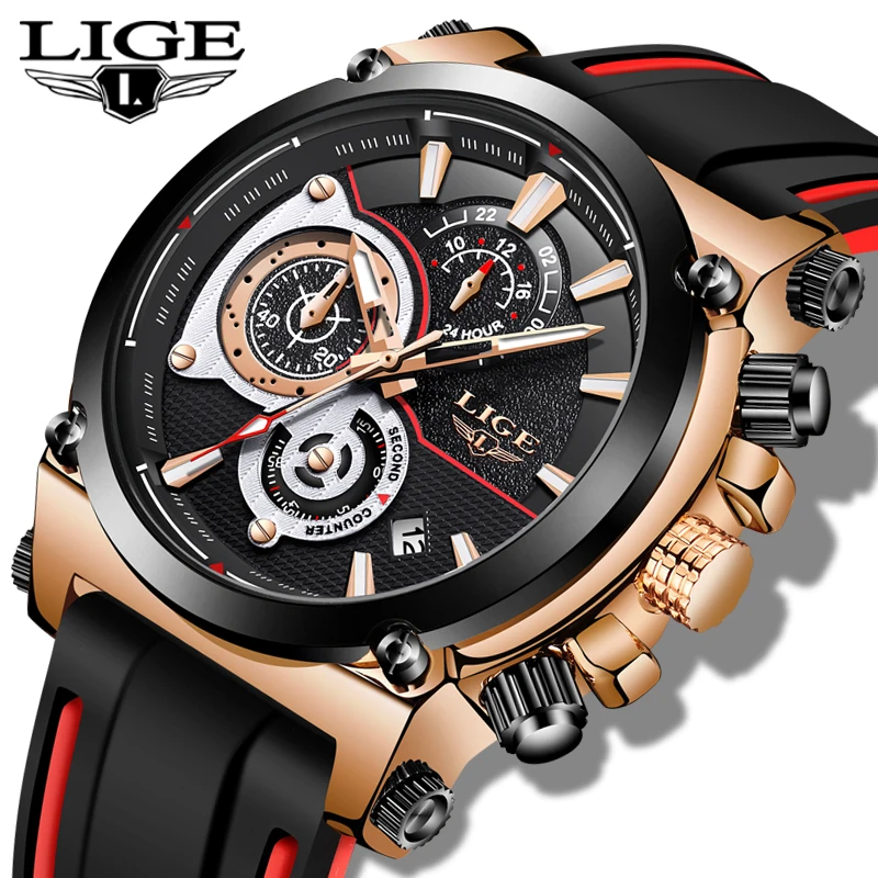 Reloj hombre LIGE новые мужские часы топ класса люкс водонепроницаемые из нержавеющей