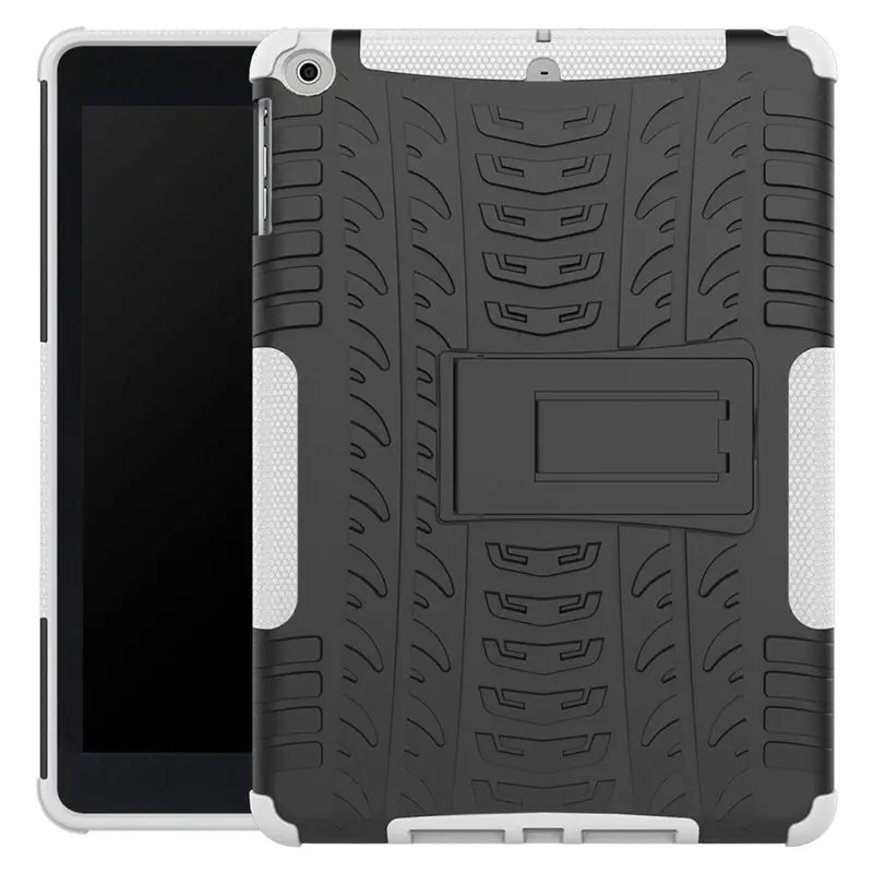 Белый ТПУ+ PC защитный чехол для Apple iPad 9,7 A1822 A1822 A1823 A1893 A1954 гибридный прочный резиновый чехол funda+ Flim - Цвет: Белый
