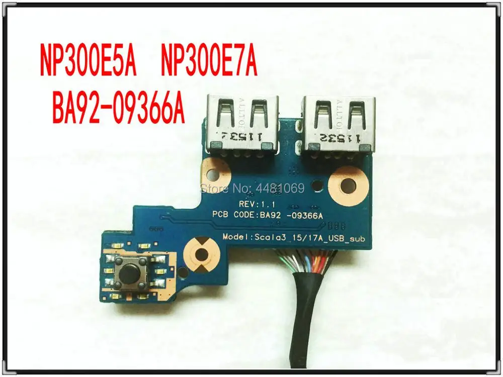BA92 09366A для ноутбука samsung NP300E5A NP300E7A Кнопка питания USB плата с кабелем Scala3 15/17aa