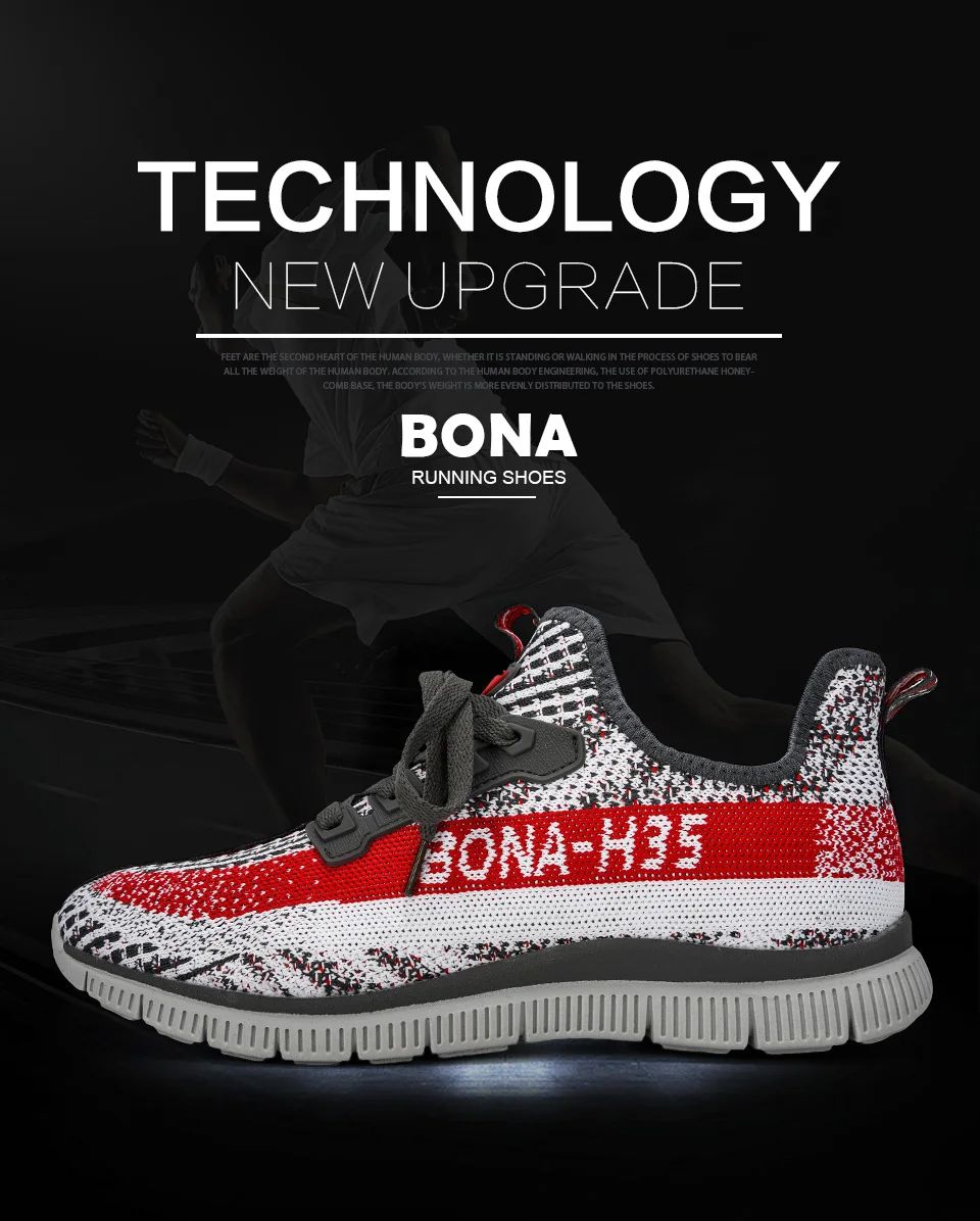 BONA/Новинка года; Дизайнерские кроссовки; дышащая повседневная Нескользящая Мужская Вулканизированная обувь; Мужская износостойкая обувь из сетчатого материала; Tenis Masculino