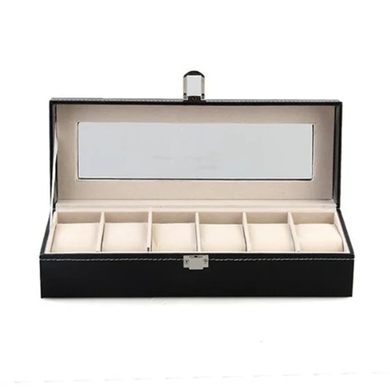Кожаный Витрина для часов 6 отделений мужчин | Наручные часы