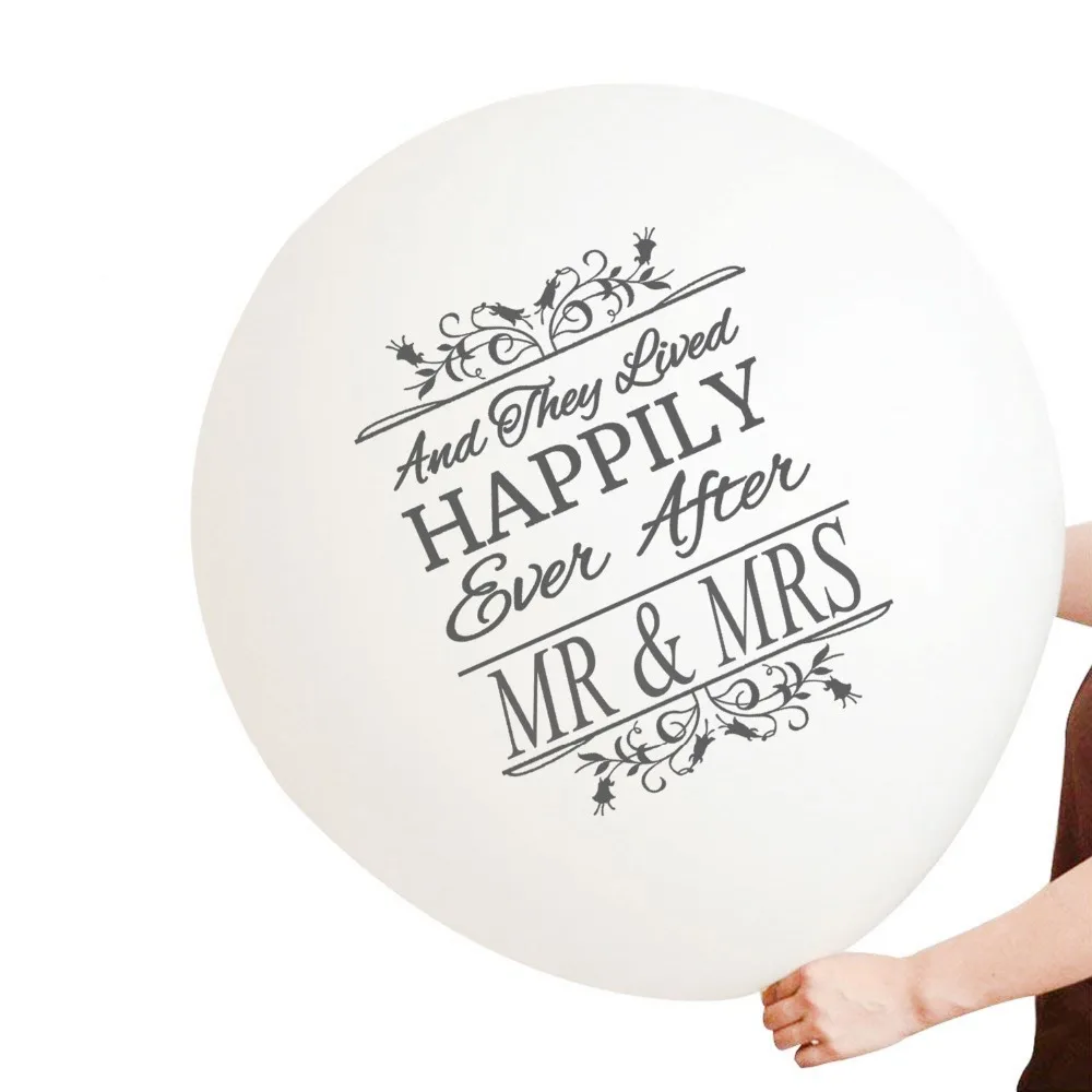 36 inch Happily Ever After MR & MRS White Latex Balloon bride and groom Large balloons for Wedding Party Decoration Supplies|Воздушные