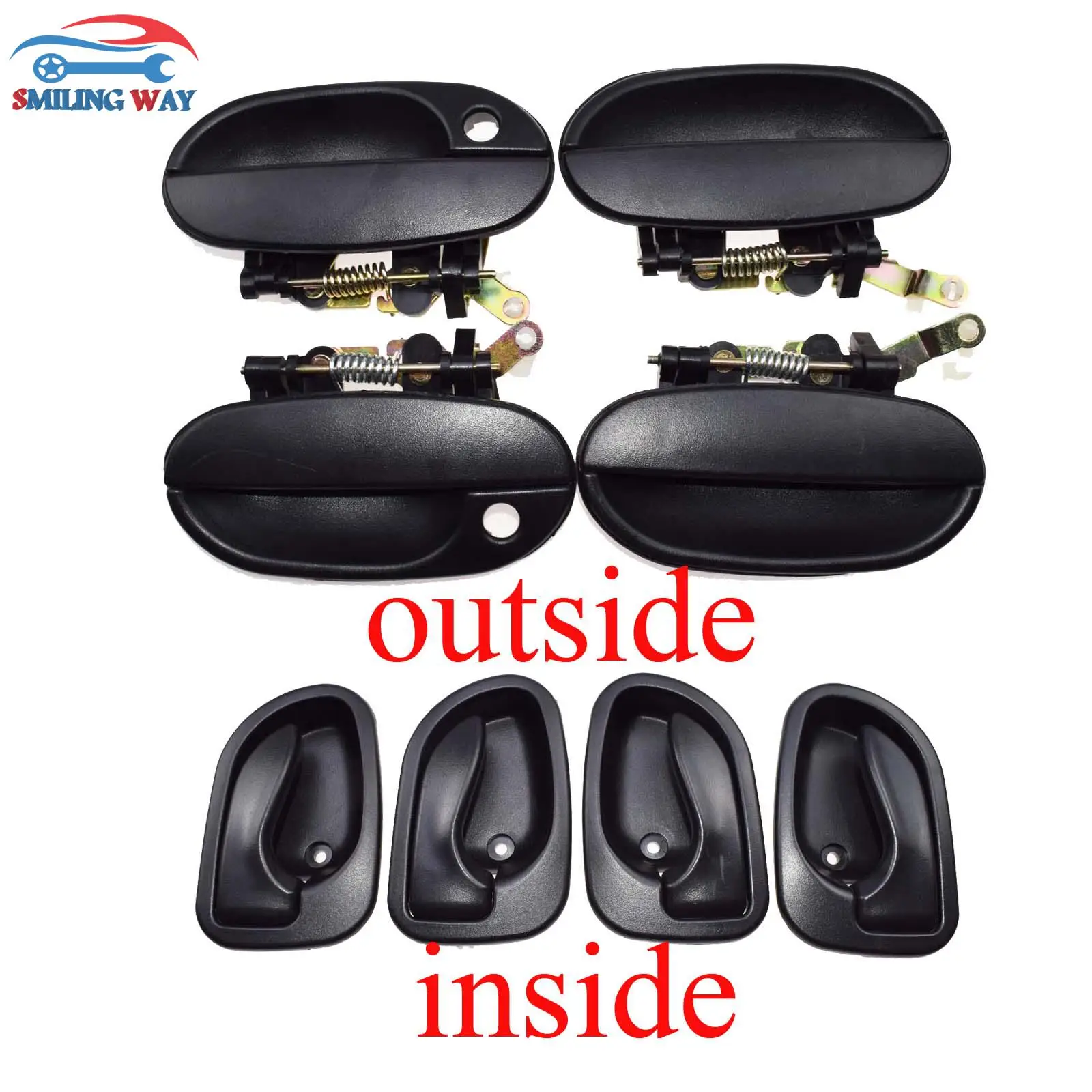 Ручка двери SMILING WAY # передняя + задняя левая и правая 4 шт. для Hyundai Accent 1995 1996 1998 2005 1 5