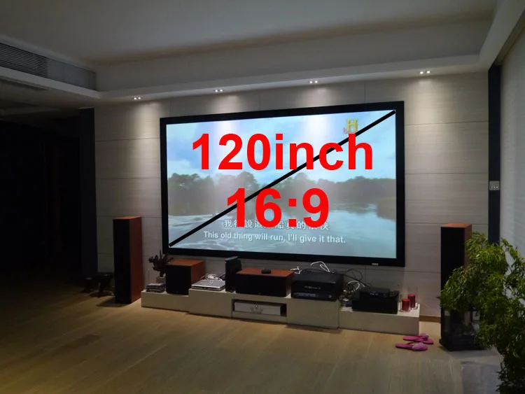 120 дюймов 16:9 HD фиксированная рамка проекционный проектор экраны для высокого