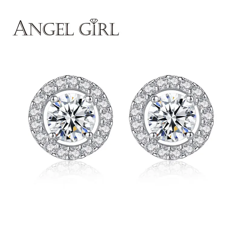 Для женщин изделия класса люкс Круглый прозрачный кубический циркон