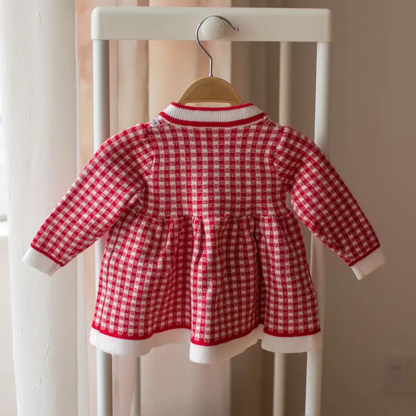 Winter Dress Baby Girl Infant Dresses Children's Clothes Long Sleeve Full Plaid Toddler Newborn Girls For 0-4 Years | Детская одежда