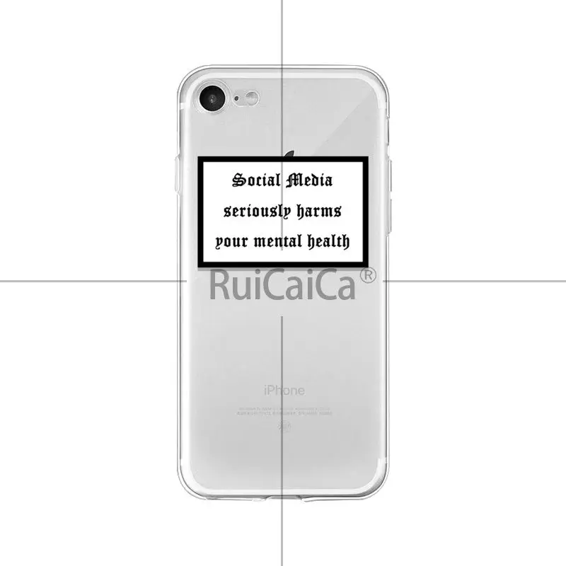 Ruicaica, соцсети, сильно вредит вашему душевному здоровью, чехол для телефона, чехол для iPhone X XS MAX, 6, 6 S, 7, 7 plus, 8, 8 Plus, 5, 5S, XR - Цвет: A5