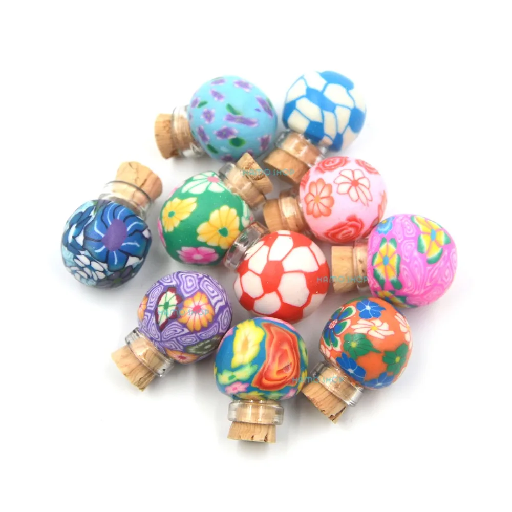 10 шт. R1 маленькая стеклянная бутылка Fimo крафтово скрученные цветочные духи с