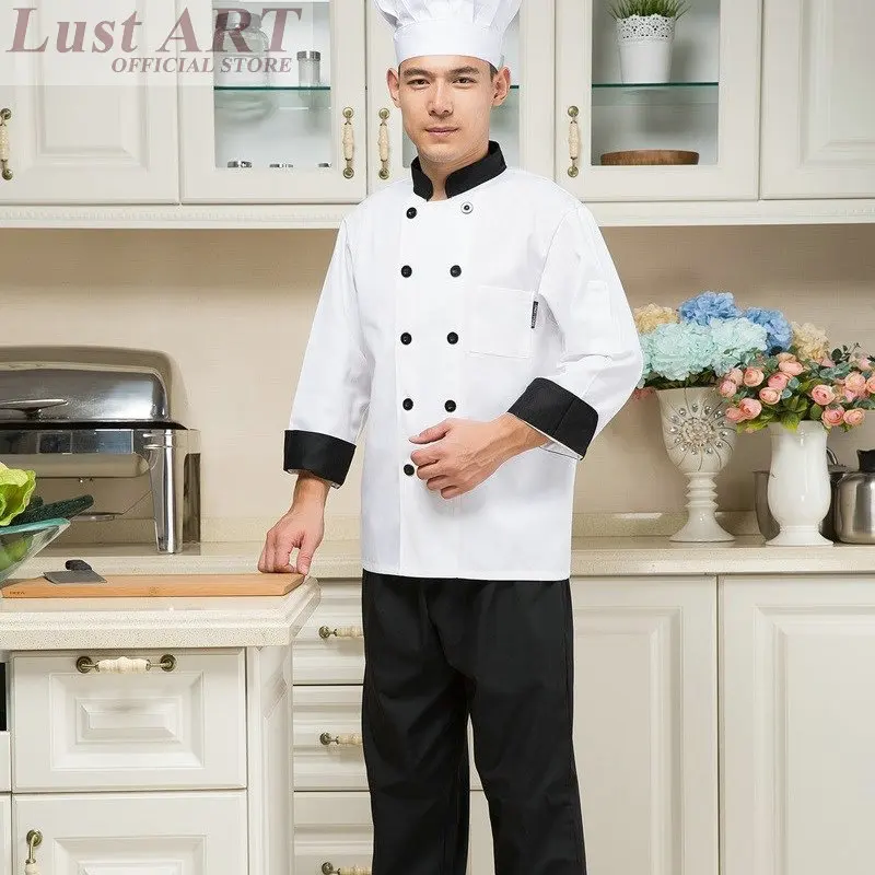 Шеф-повара КУРТКА шеф-повара униформа для женщин Повара кухни цвета Высокое
