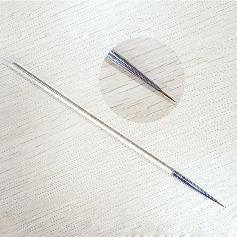 Новинка кисть для дизайна ногтей прозрачная ручка ультра тонкая из ворса норки