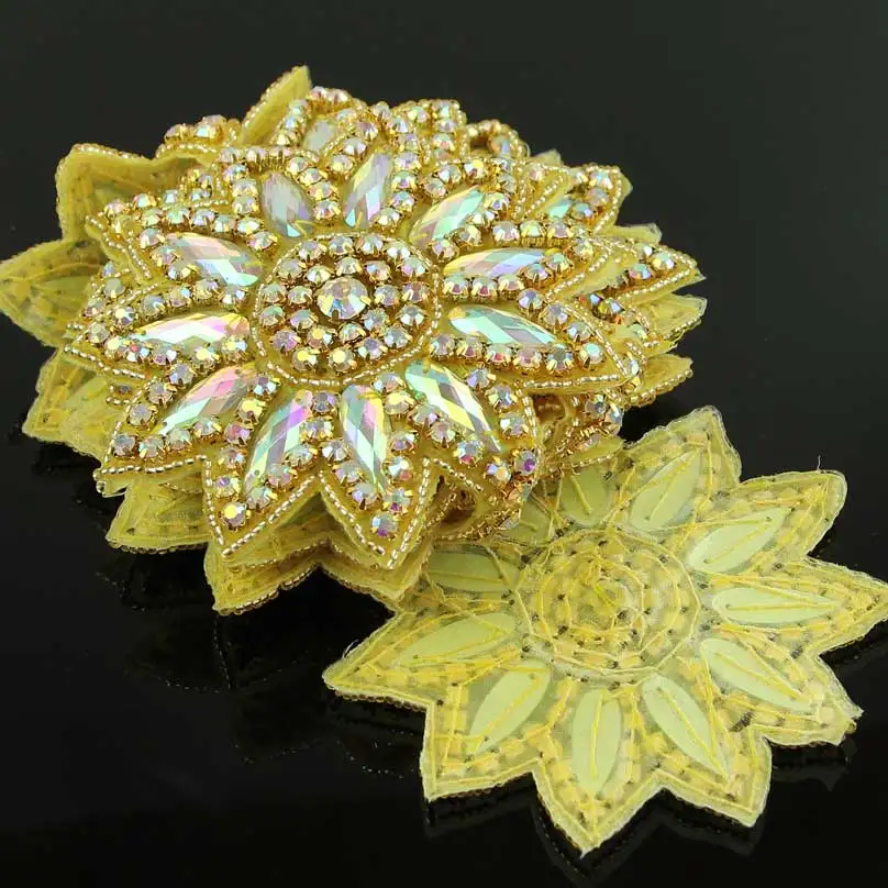 1 шт. Модная отделка ручной работы потрясающая AB оторочка с аппликацией из страз