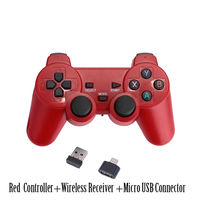 Red Micro USB Беспроводные Игровые приставки для Android смартфона/планшета/ПК/PS3/tv Box игровой контроллер для Smart tv set top box - Цвет: Red Micro USB
