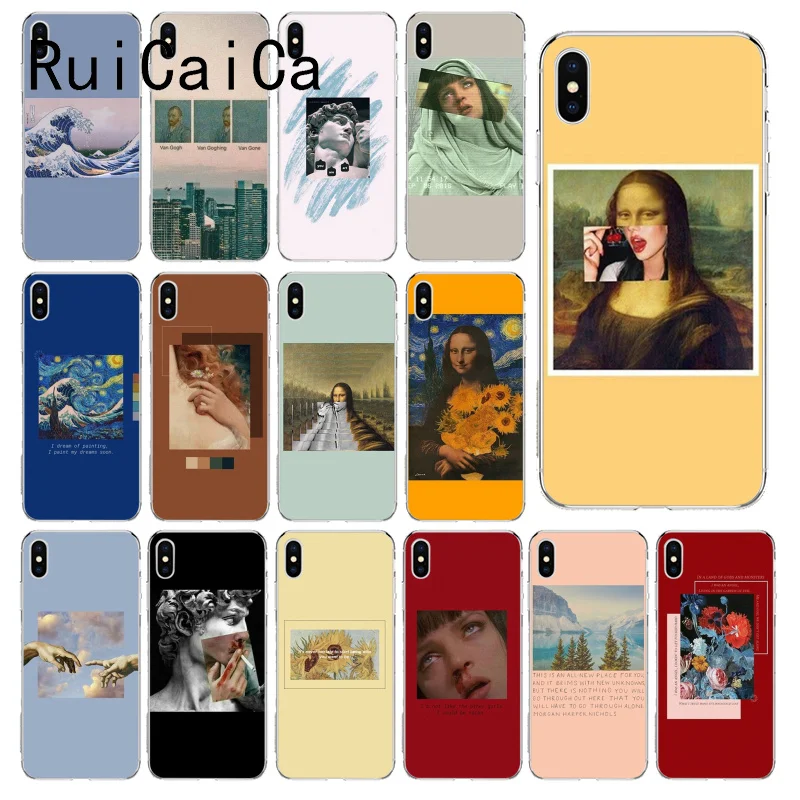 Чехол для телефона RuiCaiCa Great art aestic van Gogh Mona Lisa чехол iPhone 6S 6plus 7 7plus 8 8Plus X Xs MAX 5 5S XR
