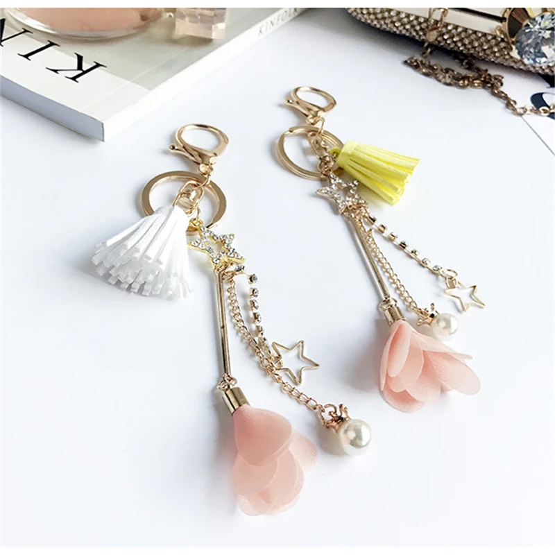 Doreen Box Star Charms брелок золотого цвета с искусственным жемчугом и цветами подвеской
