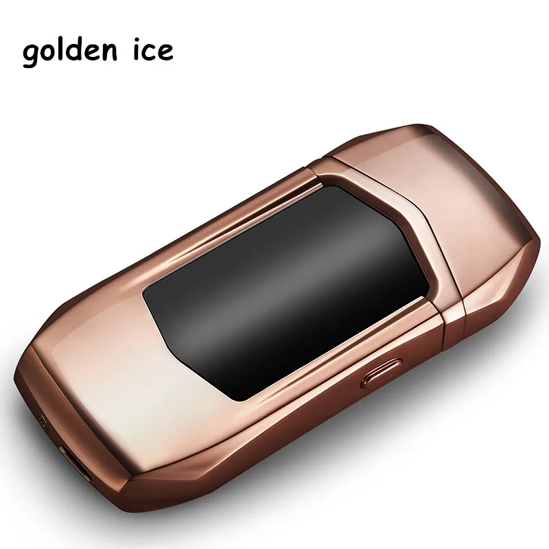 rose golden Отпечаток пальца USB перезарядка для курения Электрический подарок металлическая зажигалка для бойфренда отца подруги подарок на Рождество - Цвет: rose golden