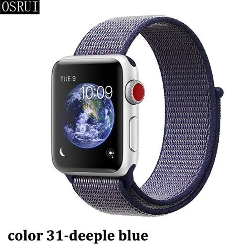 Ремешок для Apple Watch 42 мм 38 мм 5 4 3 correa iwatch 44 мм 40 мм спортивный браслет-петля Apple watch 5 4 аксессуары 5/3/2 - Цвет ремешка: 31-deeple blue