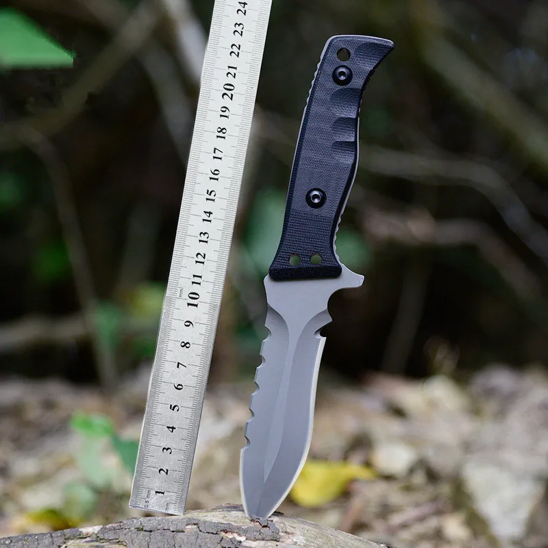 Высокопрочные тактические ножи G10 с фиксированным лезвием для выживания на открытом воздухе армейский охотничий книф дикая пустыня для кемпинга необходимый инструмент для самозащиты