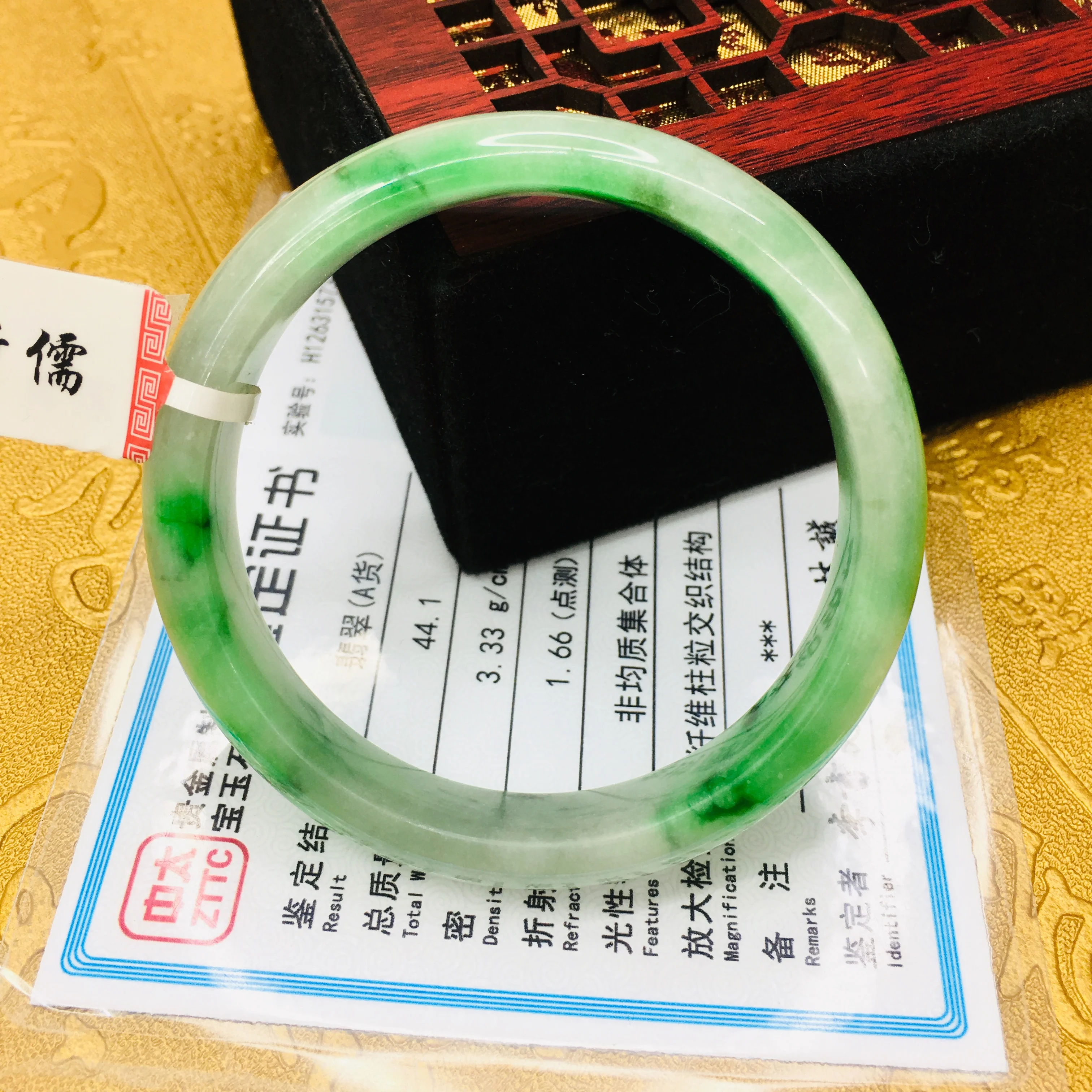 Send A certificate natural Jadeite bracelet Elegant green 54-61mm female two-color jade Jewelry gift | Украшения и аксессуары