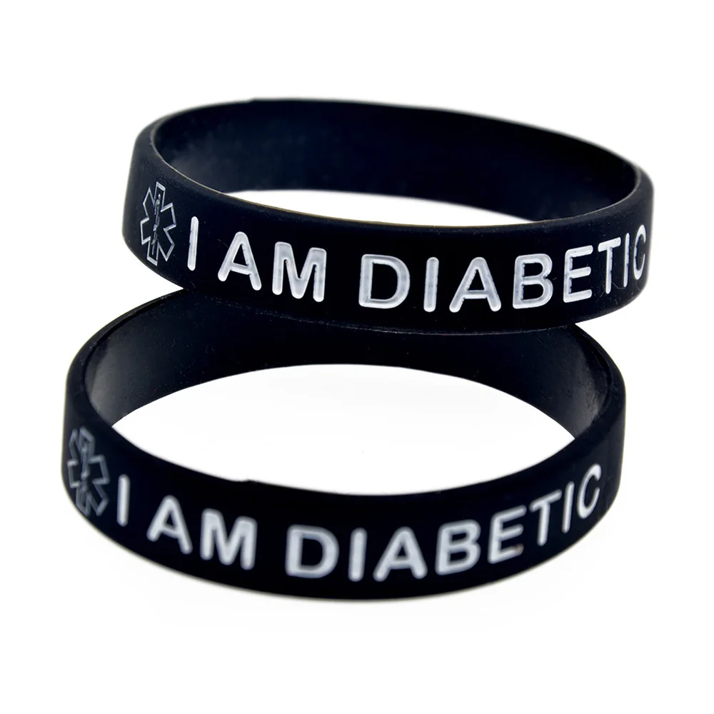 OBH 1 шт. Debossed I am Diabetic силиконовый браслет для экстренной ситуации