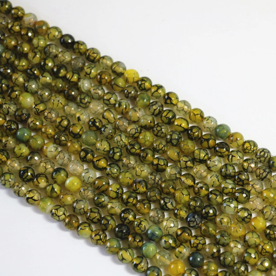 Ограненные круглые бусины с желтым драконом россыпью 6 мм 8 10 12 A11 | Украшения и