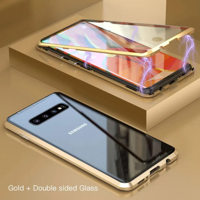 Полный Магнитный чехол для samsung Galaxy S8 S9 S10 плюс M30s передний и задний двойной Стекло