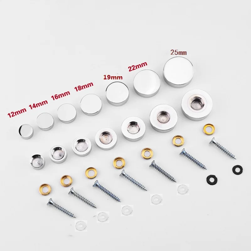 100 шт./лот диаметр 22 мм крышка винт зеркальные гвозди Серебристая стеклянные