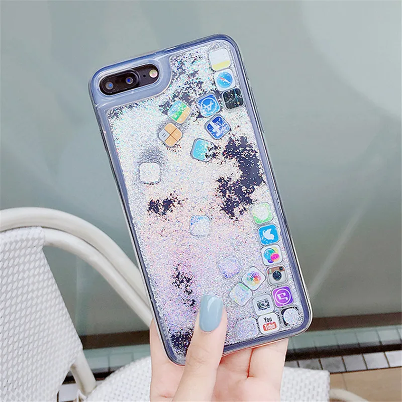 Iboily жидкий зыбучий песок роскошный динамичный мягкий чехол для iPhone 6 6S 7 8 Plus X XR XS Max