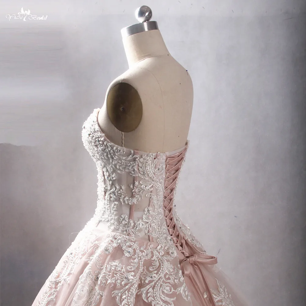 LZ232 реальные фотографии yiaibridal голые Розовый Милая свадебное платье 2018 Роскошные