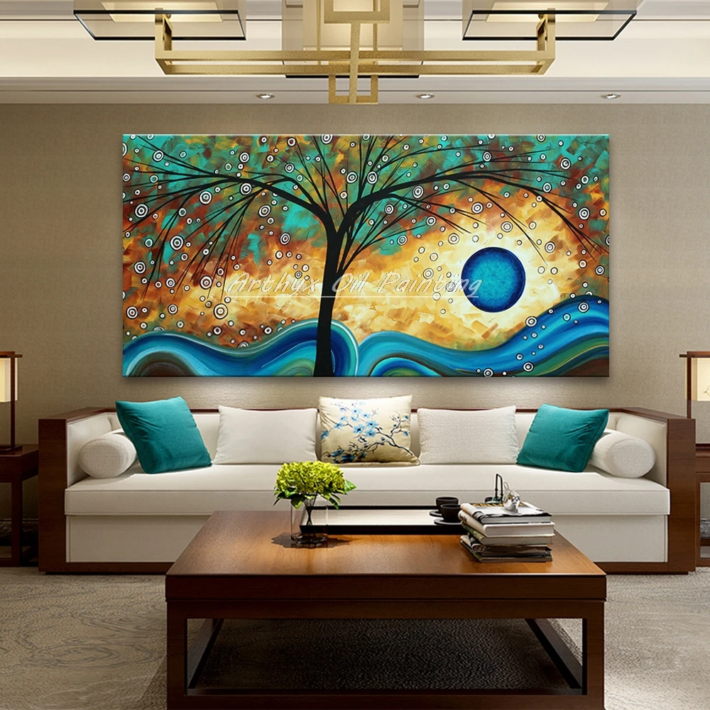 Arthyx большой размер Ручная роспись Дерево Холст Картина маслом абстрактная Pachira