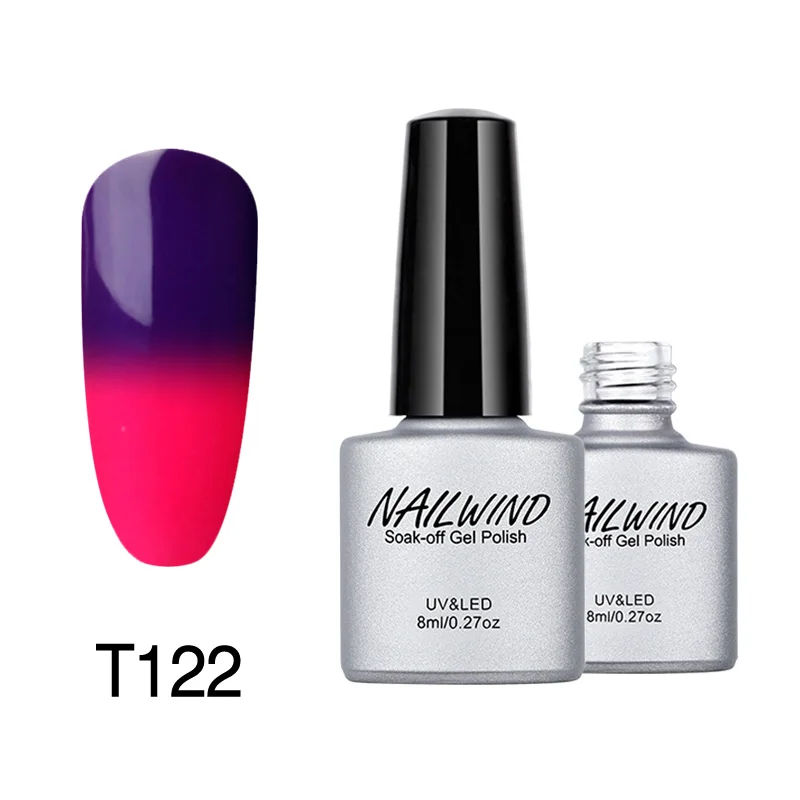 122 NAILWIND 8 мл Хамелеон Температура Цвет изменение ногтей гель для ногтей UV светодиодный Блеск Польский Маникюр гель лак - Цвет: 122