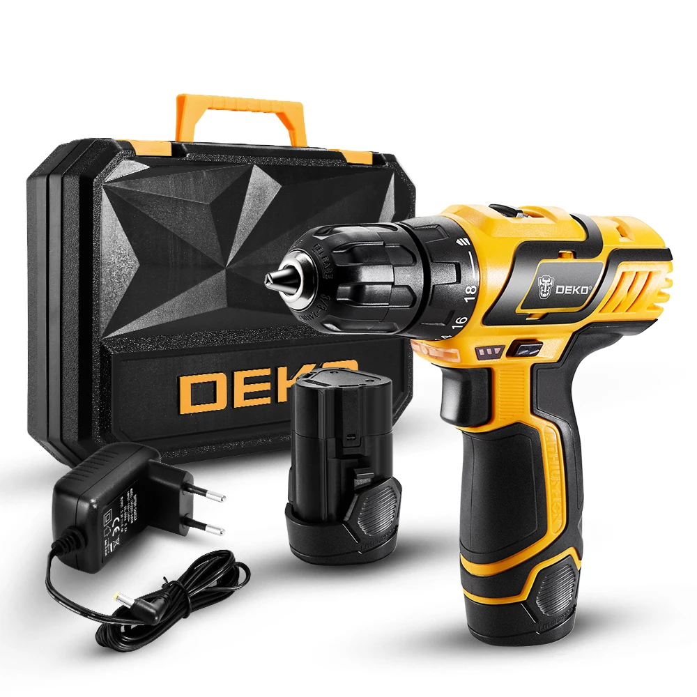 Аккумуляторный шуруповерт DEKO GCD10.8DU3 электрическая дрель с литий ионным