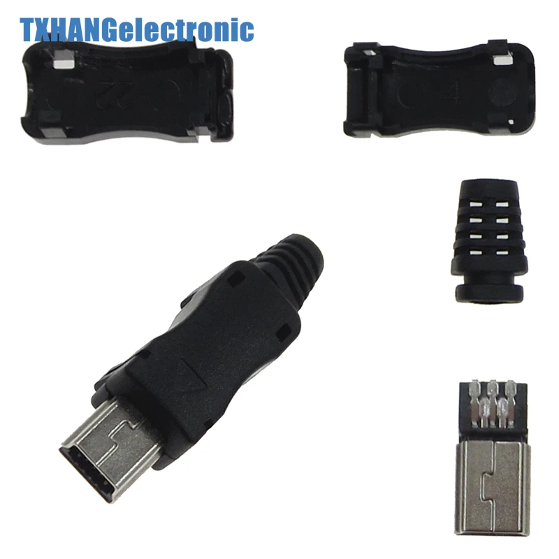 10 шт. Mini USB 5 контактный штекер разъем с Пластик крышка|connector mini usb|connector usbconnector cover |