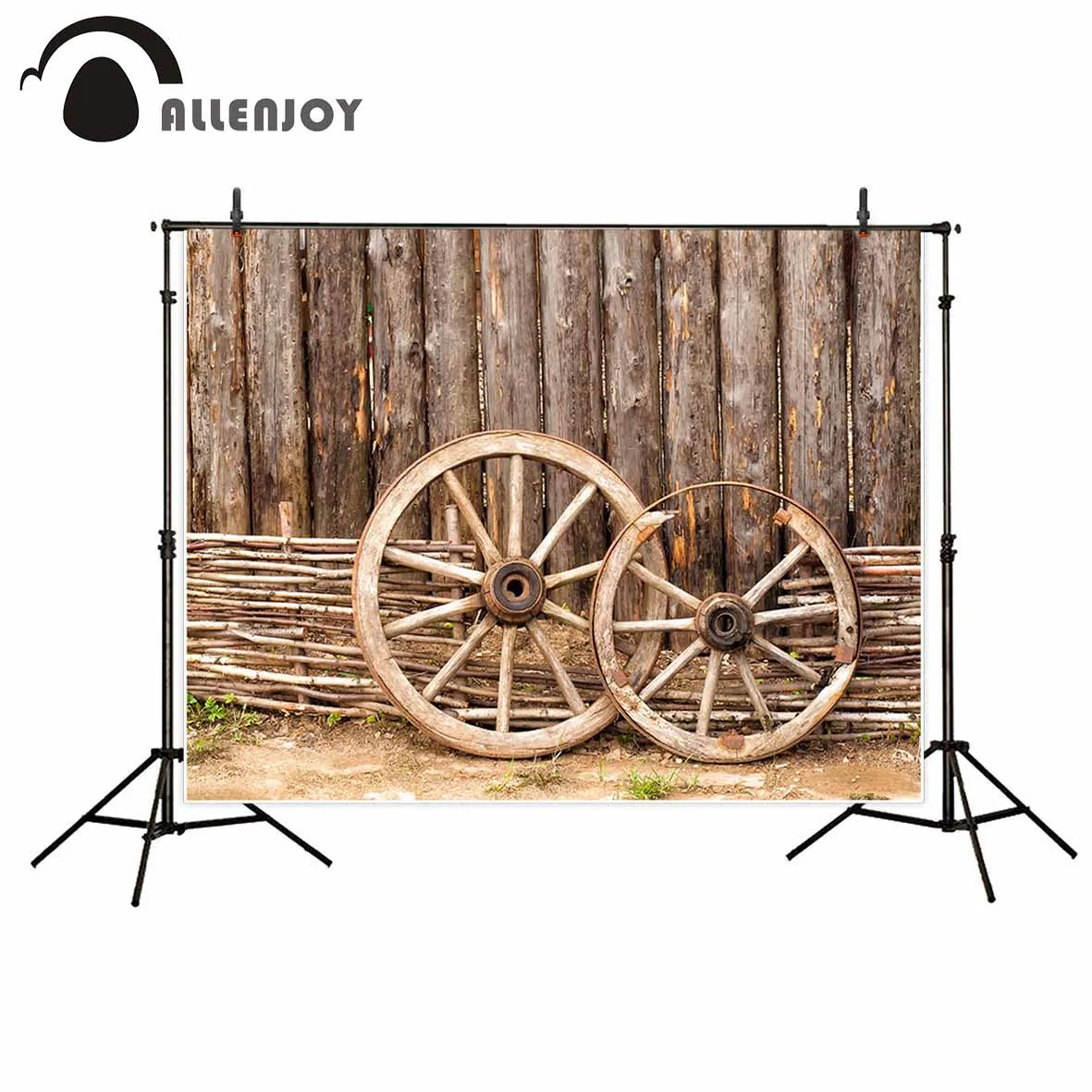 Allenjoy Проблемные колеса деревянный сарай винтажные фоны для детей фотостудии fond
