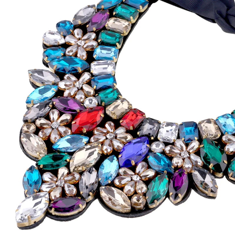 Роскошное эффектное ожерелье ручной работы из хрустального стекла для женщин