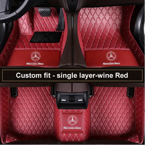 Red wine Автомобильные коврики на заказ для Mercedes Benz M ML GLE class W163 W164 W166 C292 coupe 63 AMG 350 400 450 500 ковры вкладыши - Название цвета: Red wine